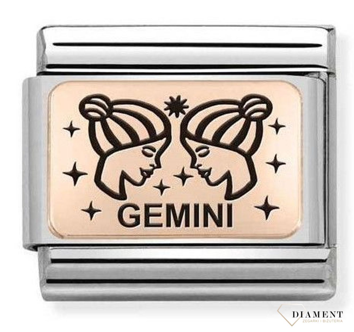 Nomination Link 9K zawieszka różowe złoto 'Bliźnięta' 430112 03 Zawieszki Nomination ✓ Wyjątkowy prezent ✓ Nomination ✓ Bransoletka Nomination ✓ Bransoletka ze stali ✓ Gwarancja najniższej ceny ✓ Zapraszamy!.jpg